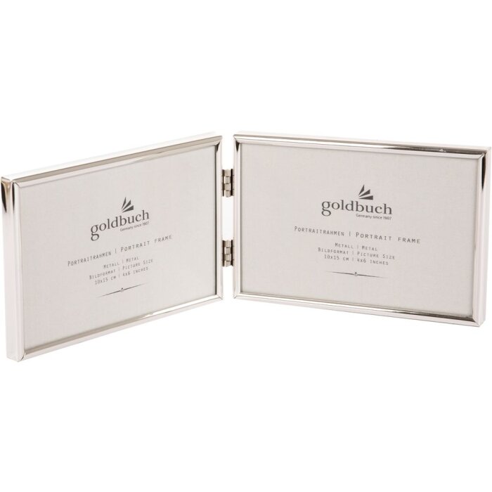 Doppia cornice Fine 2 foto 10x15 cm argento formato paesaggio