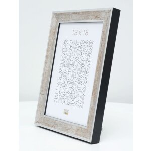 S40JE9 Struttura in legno argento con superficie screpolata marrone scuro