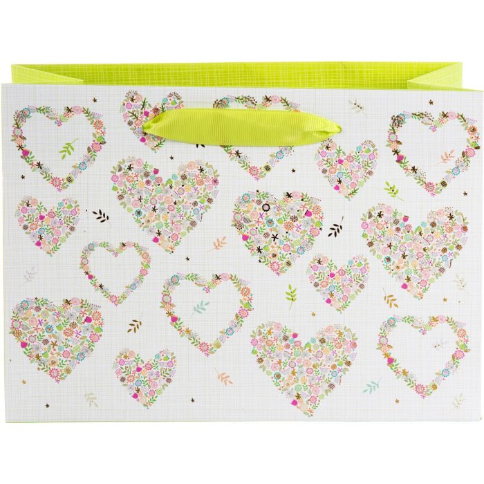 Fiori nel cuore borsa regalo 18x10 cm