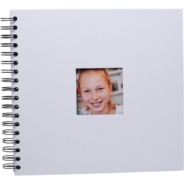 HNFD Album a spirale Khari bianco a coste 24x25 cm 50 pagine nere
