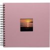 Album a spirale Khari rose a righe nere 24x25 cm