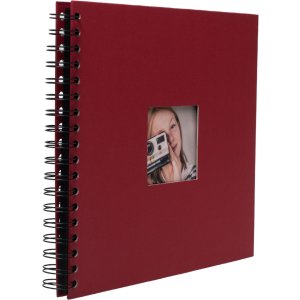 HNFD Album a spirale Khari rosso a righe 24x25 cm 50 pagine nere