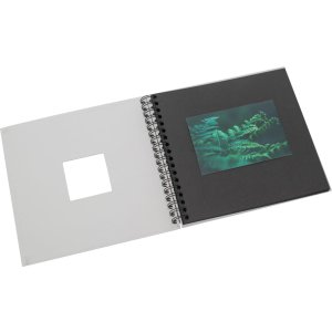 HNFD Album a spirale Khari grigio ghiaccio a coste 24x25 cm 50 pagine nere