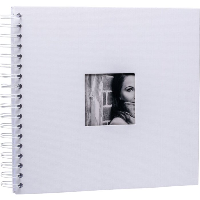 Album a spirale Khari bianco a righe bianche 24x25 cm