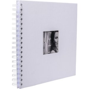 Album a spirale Khari bianco a righe bianche 24x25 cm
