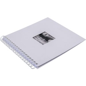 Album a spirale Khari bianco a righe bianche 24x25 cm