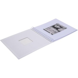 Album a spirale Khari bianco a righe bianche 24x25 cm