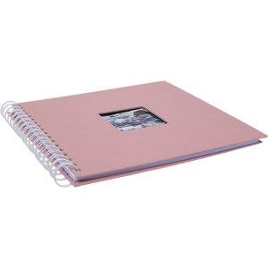 Album a spirale Khari rose a righe bianche 24x25 cm