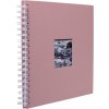 Album a spirale Khari rose a righe bianche 24x25 cm