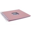 Album a spirale Khari rose a righe bianche 24x25 cm