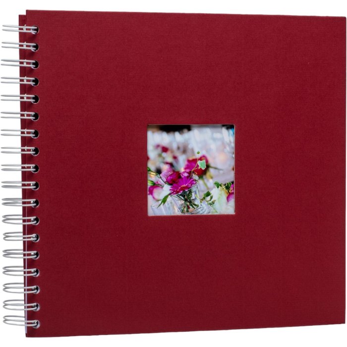 Album a spirale Khari rosso pagine bianche a righe 24x25 cm