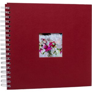 Album a spirale Khari rosso pagine bianche a righe 24x25 cm