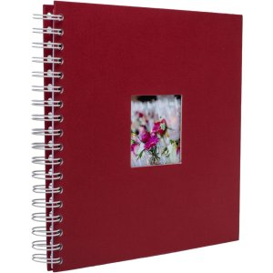 Album a spirale Khari rosso pagine bianche a righe 24x25 cm