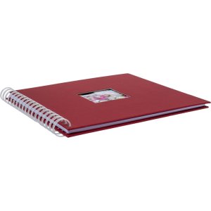 Album a spirale Khari rosso pagine bianche a righe 24x25 cm
