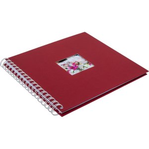 Album a spirale Khari rosso pagine bianche a righe 24x25 cm