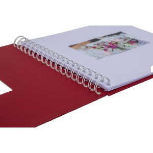 Album a spirale Khari rosso pagine bianche a righe 24x25 cm