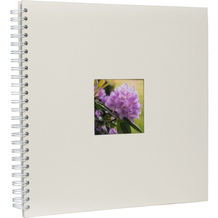 Album a spirale Khari avorio a righe bianche 33x33 cm
