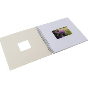 Album a spirale Khari avorio a righe bianche 33x33 cm