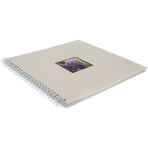 Album a spirale Khari avorio a righe bianche 33x33 cm