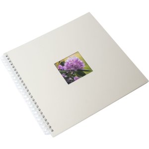 Album a spirale Khari avorio a righe bianche 33x33 cm