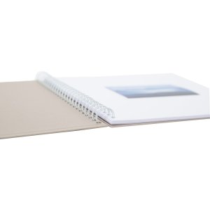 HNFD Album a spirale Khari taupe a coste 33x33 cm 50 pagine bianche