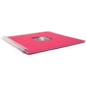 Album a spirale Khari fucsia a righe bianche 33x33 cm