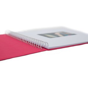 Album a spirale Khari fucsia a righe bianche 33x33 cm
