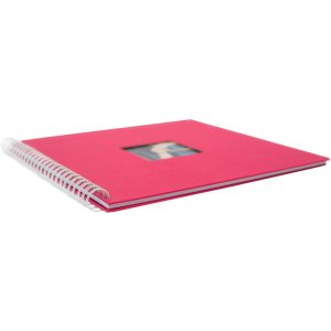 Album a spirale Khari fucsia a righe bianche 33x33 cm