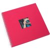 Album a spirale Khari fucsia a righe bianche 33x33 cm