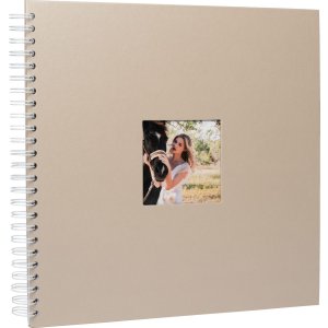Album a spirale Khari taupe metallizzato bianco pagine...