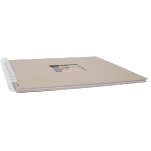 Album a spirale Khari taupe metallizzato bianco pagine 33x33 cm