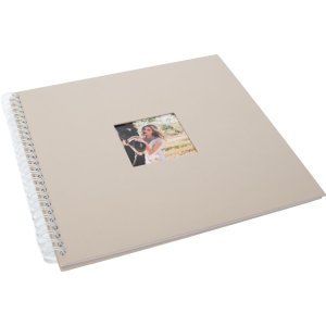 Album a spirale Khari taupe metallizzato bianco pagine 33x33 cm