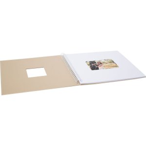 Album a spirale Khari taupe metallizzato bianco pagine 33x33 cm