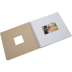 Album a spirale Khari taupe metallizzato bianco pagine 33x33 cm