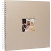 Album a spirale Khari taupe metallizzato bianco pagine 33x33 cm