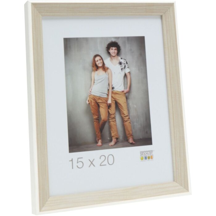 S46CH1 Cornice per quadri in colore naturale con bordo bianco