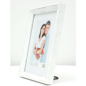 S46DF1 Cornice per foto in bianco con bordo argentato