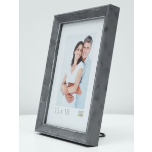 S46DF7 Cornice per foto in grigio con bordo argentato