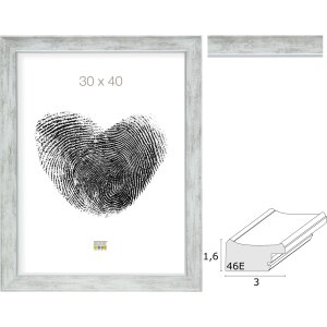 S46EE1 Cornice in legno bianca con bordo argentato