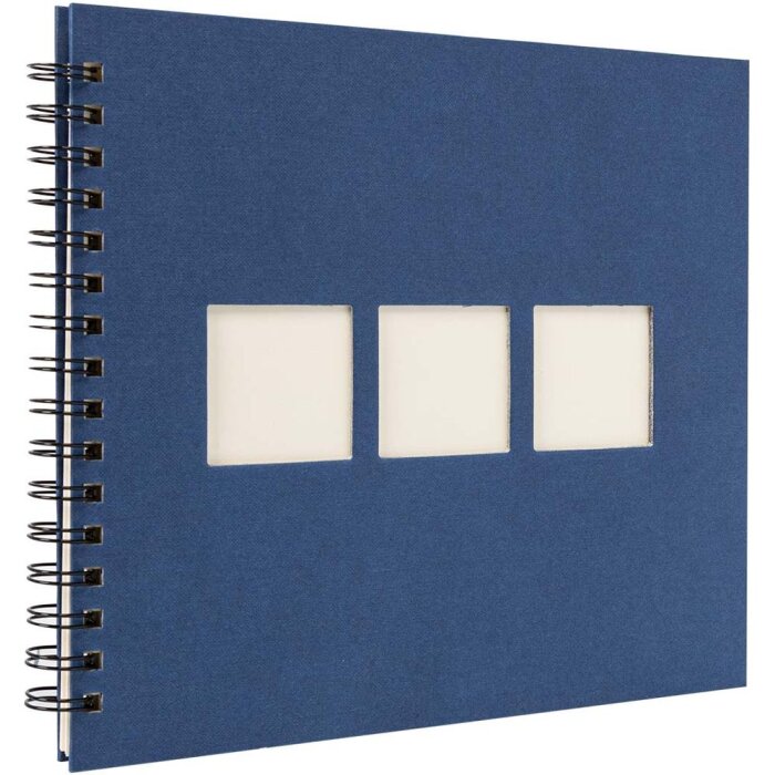Album a spirale Panodia Manilla blu 23x27 cm 60 pagine bianche