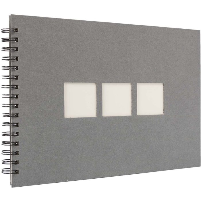 Panodia Album a spirale Manille 23x34 cm grigio 60 pagine bianche