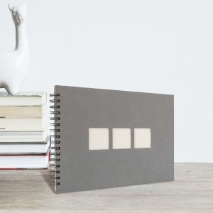 Panodia Album a spirale Manille 23x34 cm grigio 60 pagine bianche