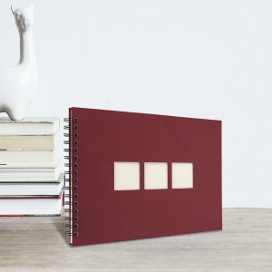 Album a spirale Panodia Manille rosso 23x34 cm 60 pagine bianche