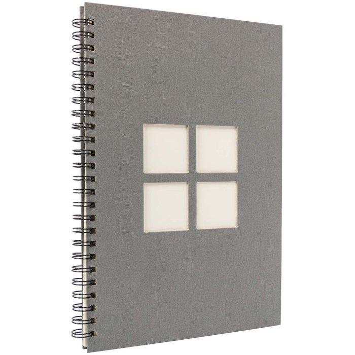 Album a spirale Panodia Manille 34x25 cm grigio 60 pagine bianche