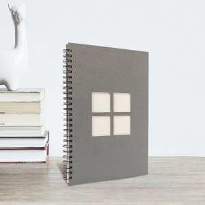 Album a spirale Panodia Manille 34x25 cm grigio 60 pagine bianche