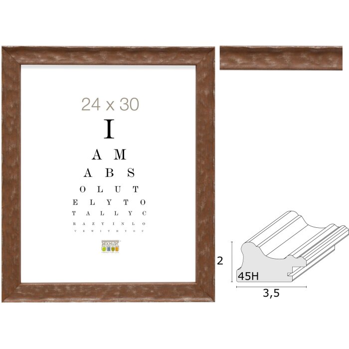 S46HF3 Telaio in legno marrone con superficie ondulata