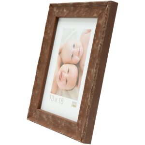 S46HF3 Telaio in legno marrone con superficie ondulata