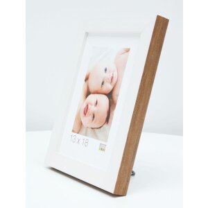 S46JH1 Cornice in legno bianco con bordo color legno