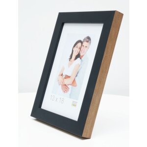 S46JH2 Cornice in legno nero con bordo color legno