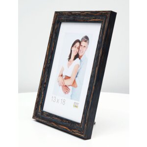 S46MF2 Telaio in legno nero con finitura anticata